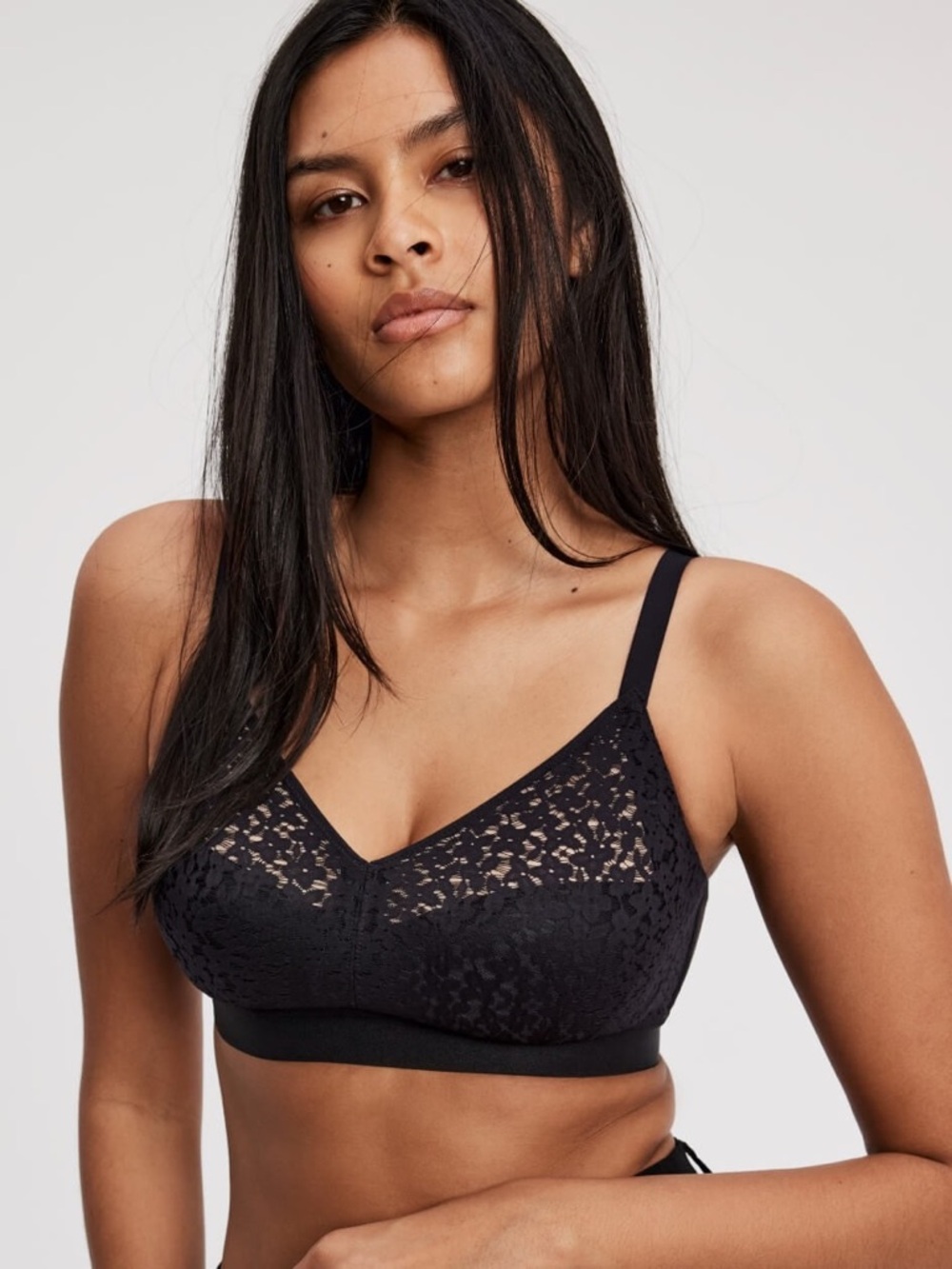 Chantelle Norah Black Lace Wireless Bra- 38H